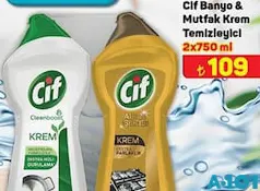 CİF BANYO&MUTFAK KREM TEMİZLEYİCİ 2X750 ML